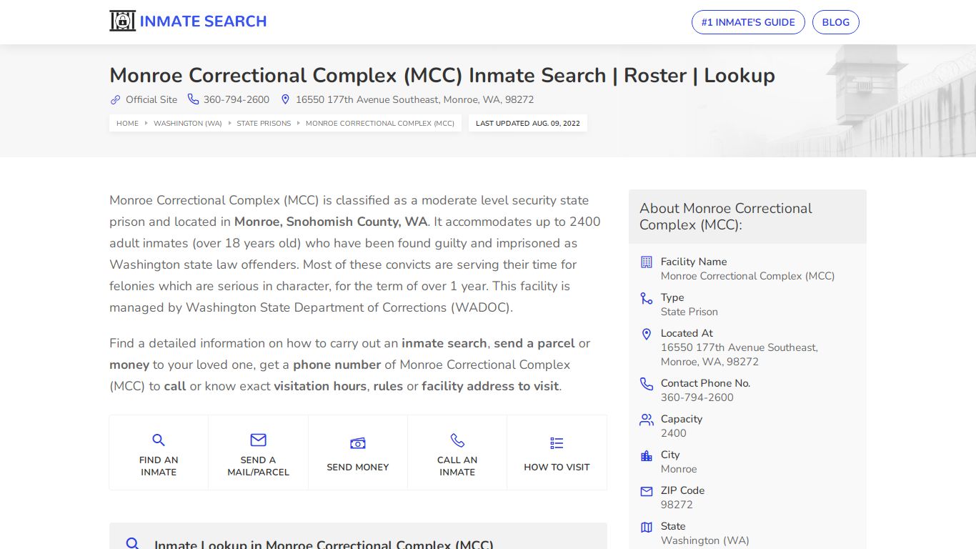 Monroe Correctional Complex (MCC) Inmate Search | Roster ...